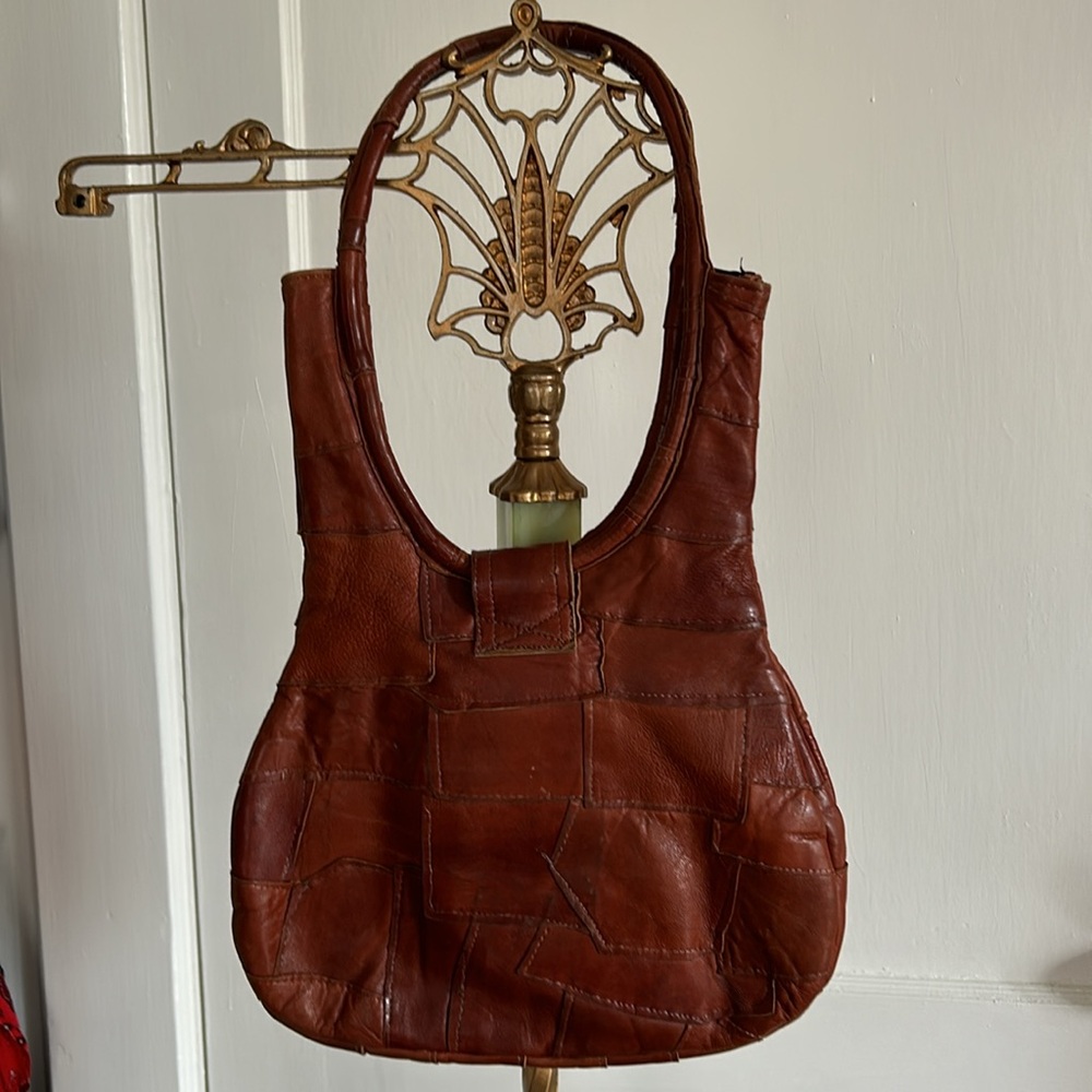 Vintage Brown Leather Shoulder Bag - Picture 3 of 7